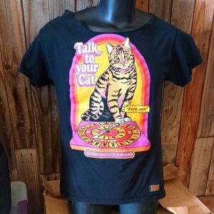 Black Cat Communication Board T-Shirt